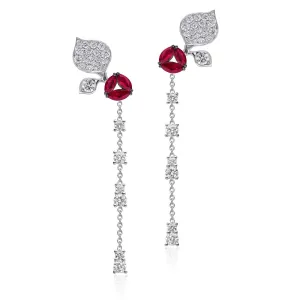 À FLEUR DE PARIS long Ruby Earrings