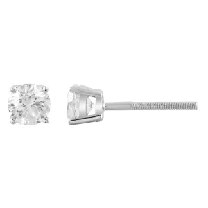 0.75ct Diamond Stud Earrings In 9Ct White Gold