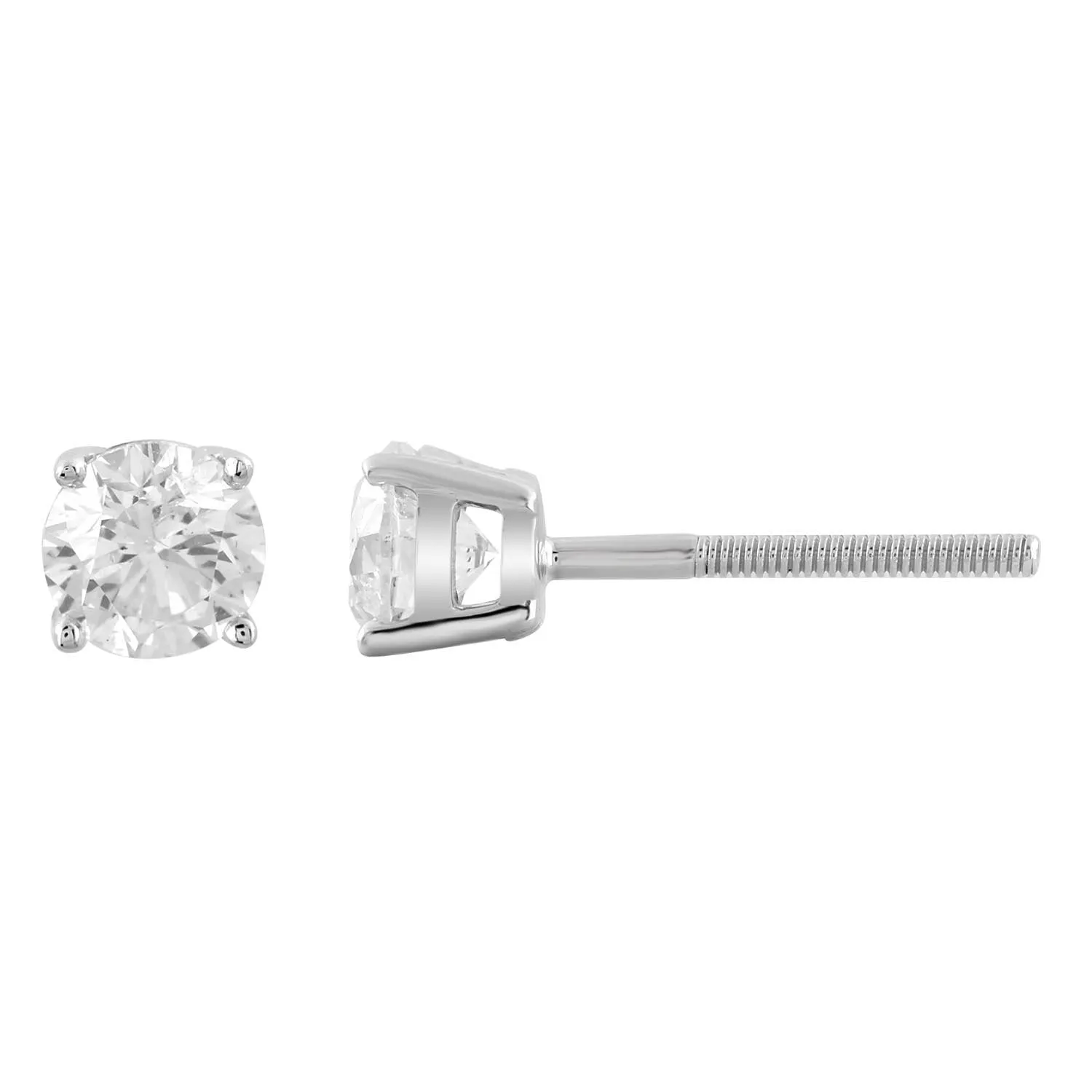 0.75ct Diamond Stud Earrings In 9Ct White Gold