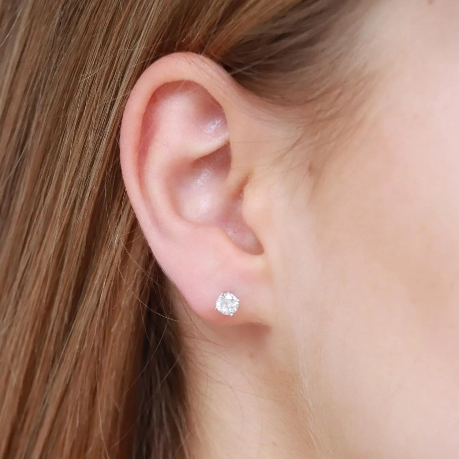 0.75ct Diamond Stud Earrings In 9Ct White Gold