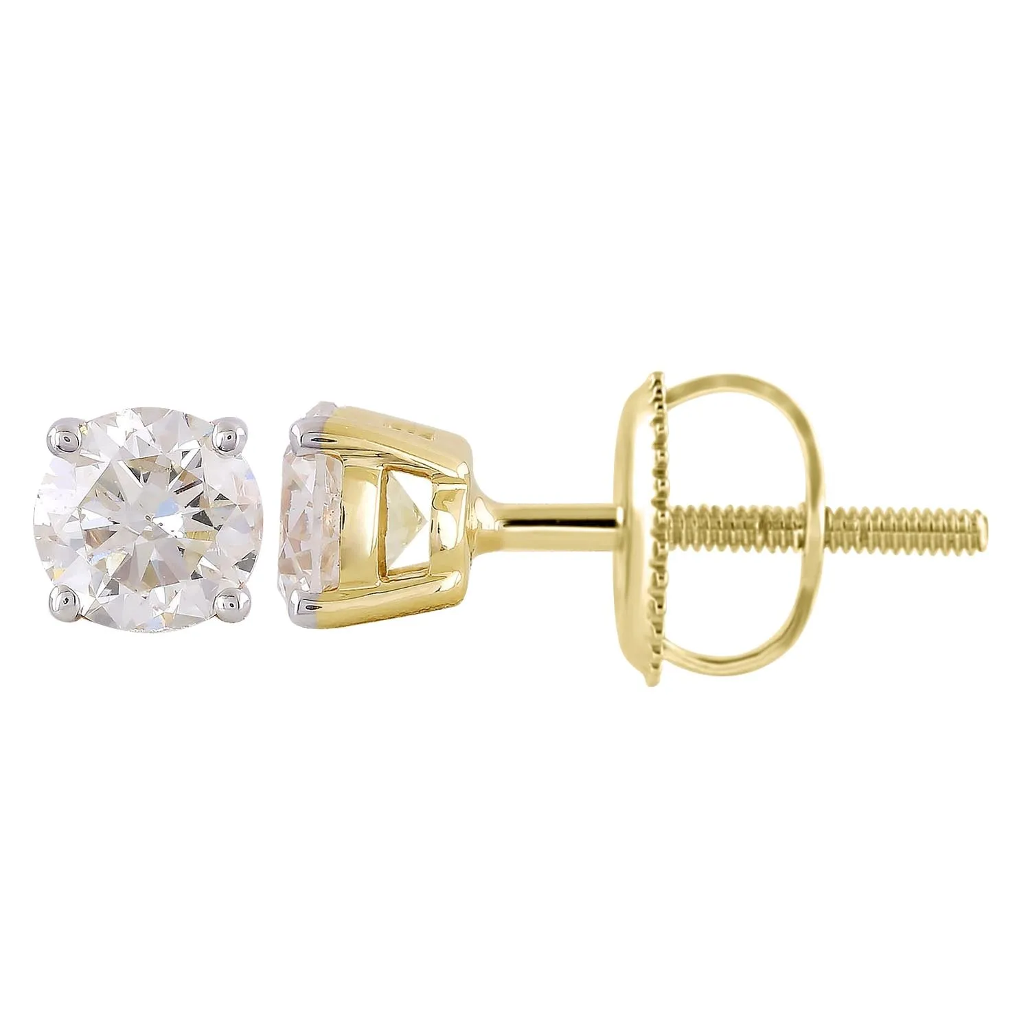 0.75ct Diamond Stud Earrings In 9Ct Yellow Gold