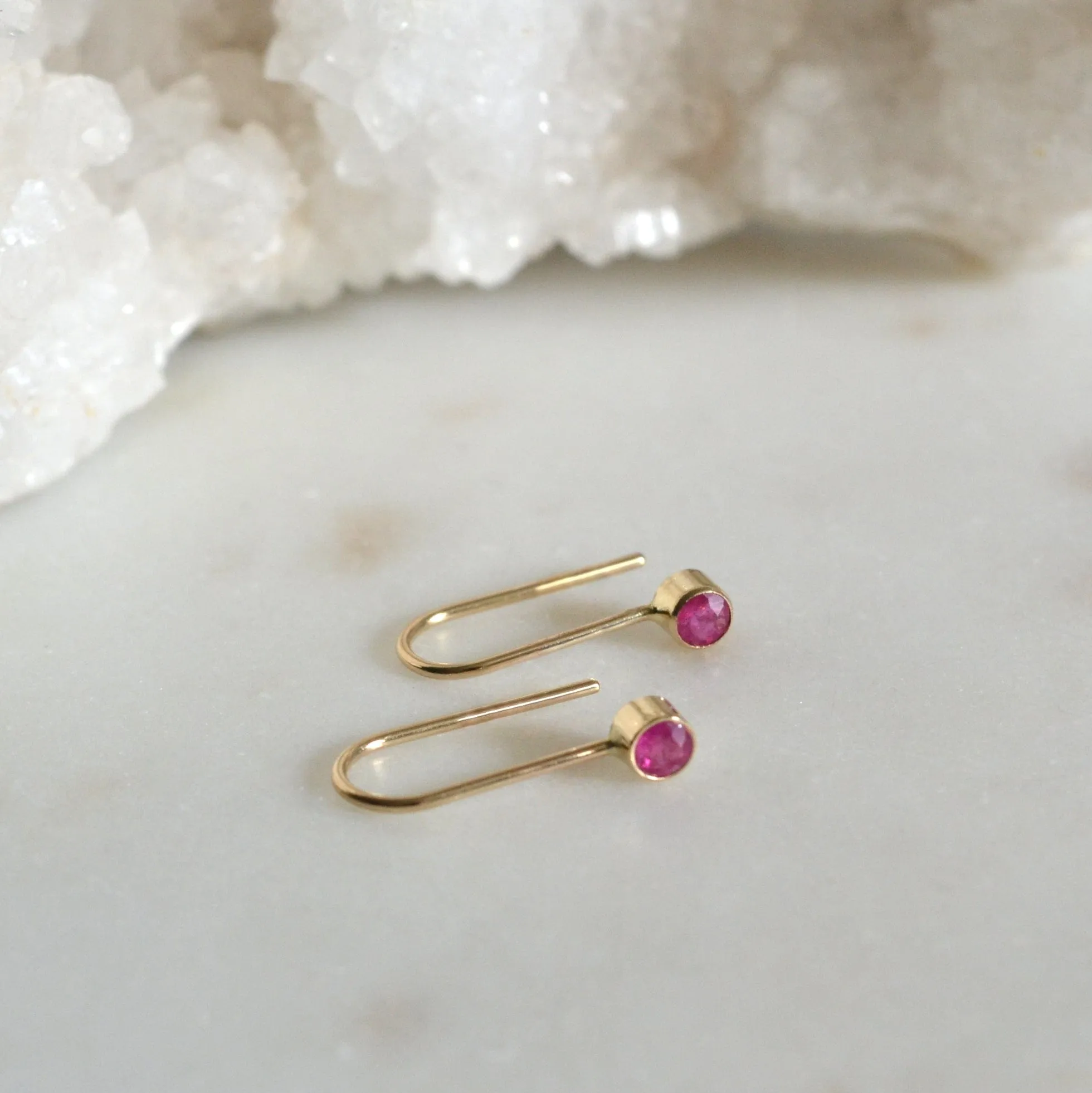 14k Ruby Earrings