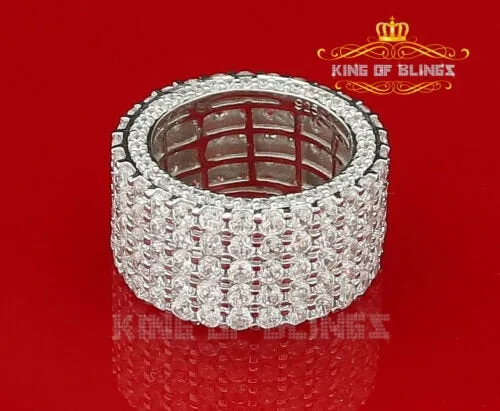 22.76ct Cubic Zirconia 925 White Silver Round Women's Engagement Ring Size 13