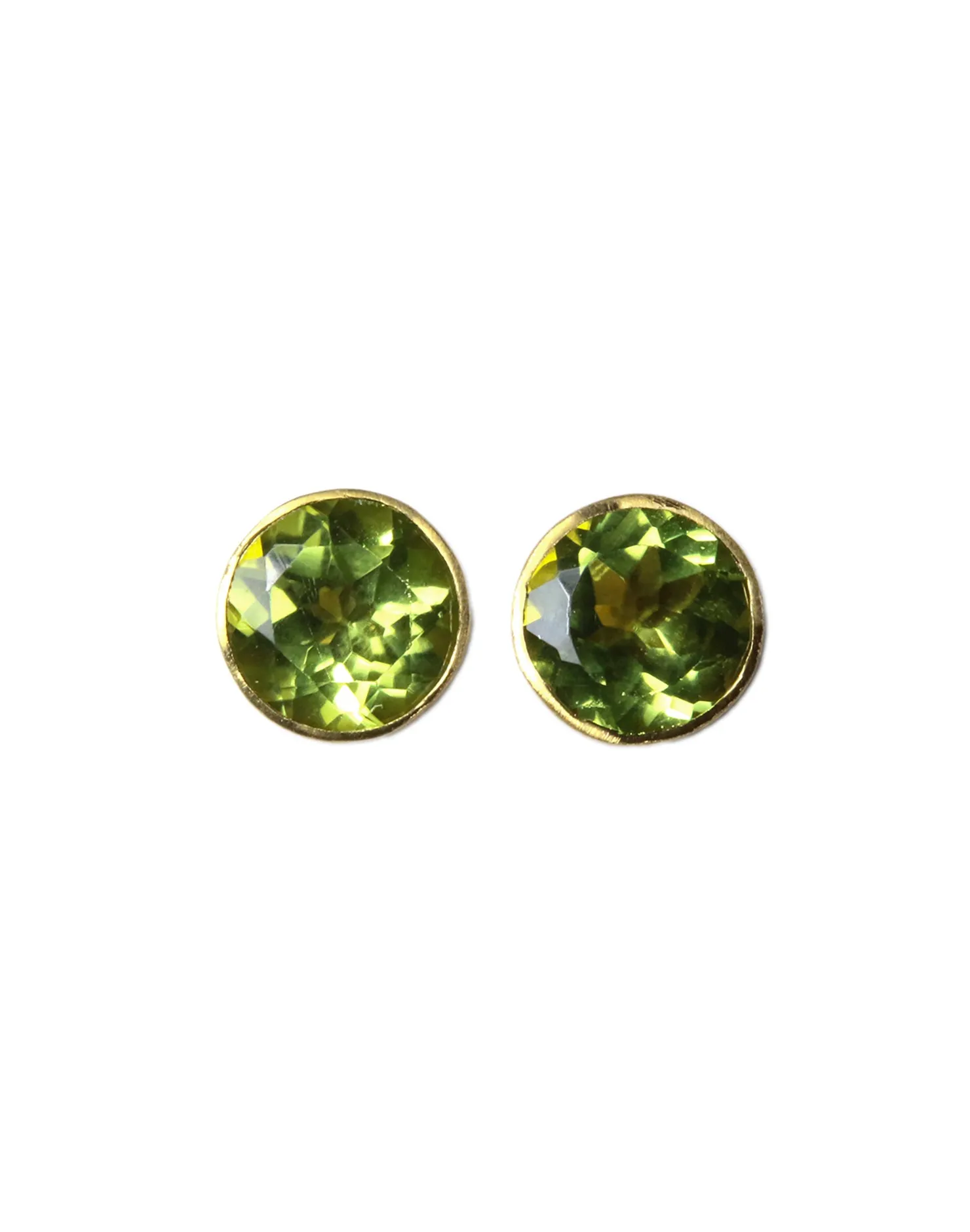 22K Yellow Gold Peridot Bindi Studs