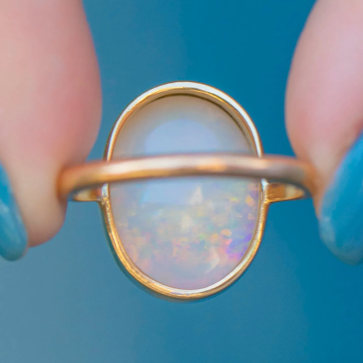 Antique 18ct Gold Opal Cabochon Ring, 3.52ct