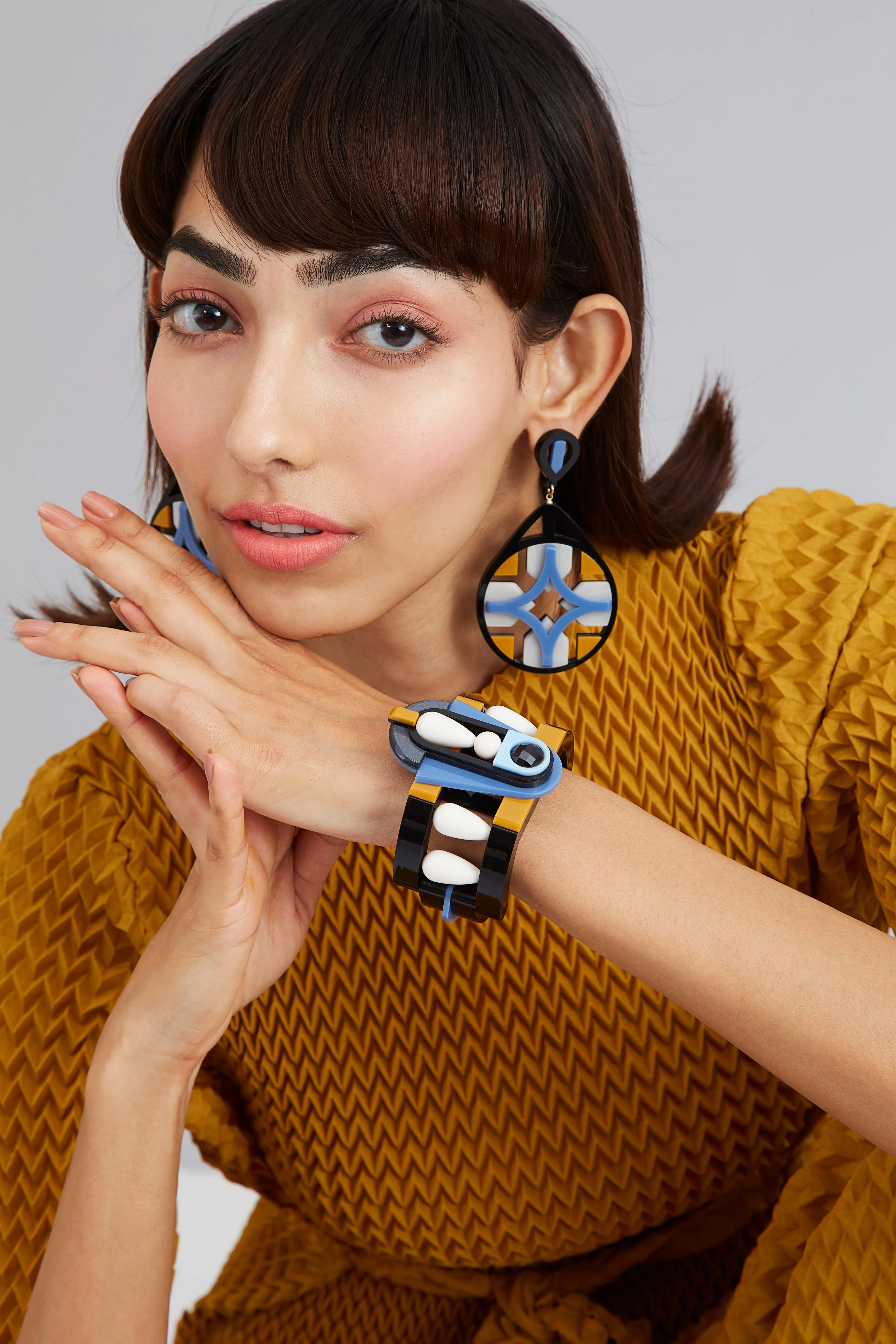 Art Deco Bracelet - Blue Mustard