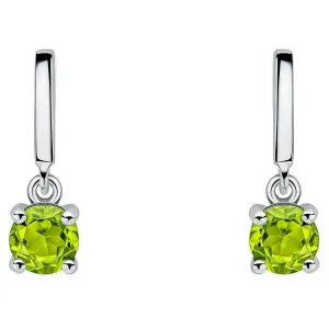 Beginnings Round Semi Precious Stud Earrings - Silver/Green