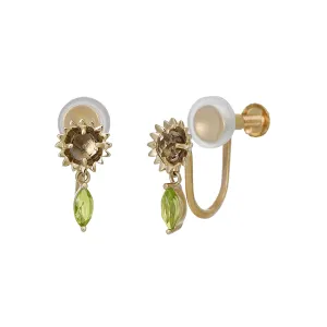 [Birth Flower Jewelry] August - Sunflower Clip-On Earrings (10K Yellow Gold)