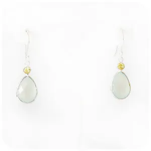 Chalcedony and Peridot Drop Earrings
