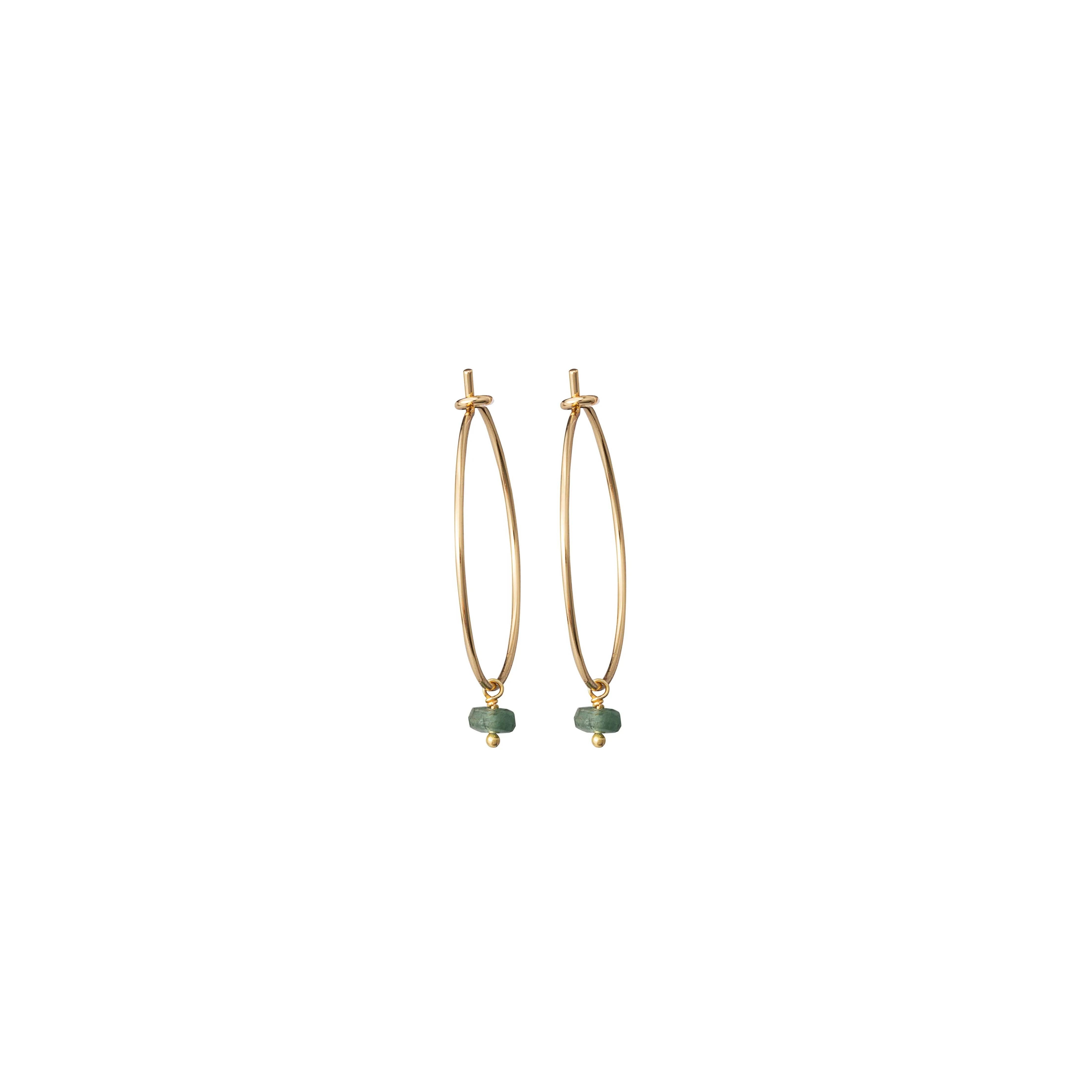 DELICATE HOOPS w/ MINI TOURMALINE