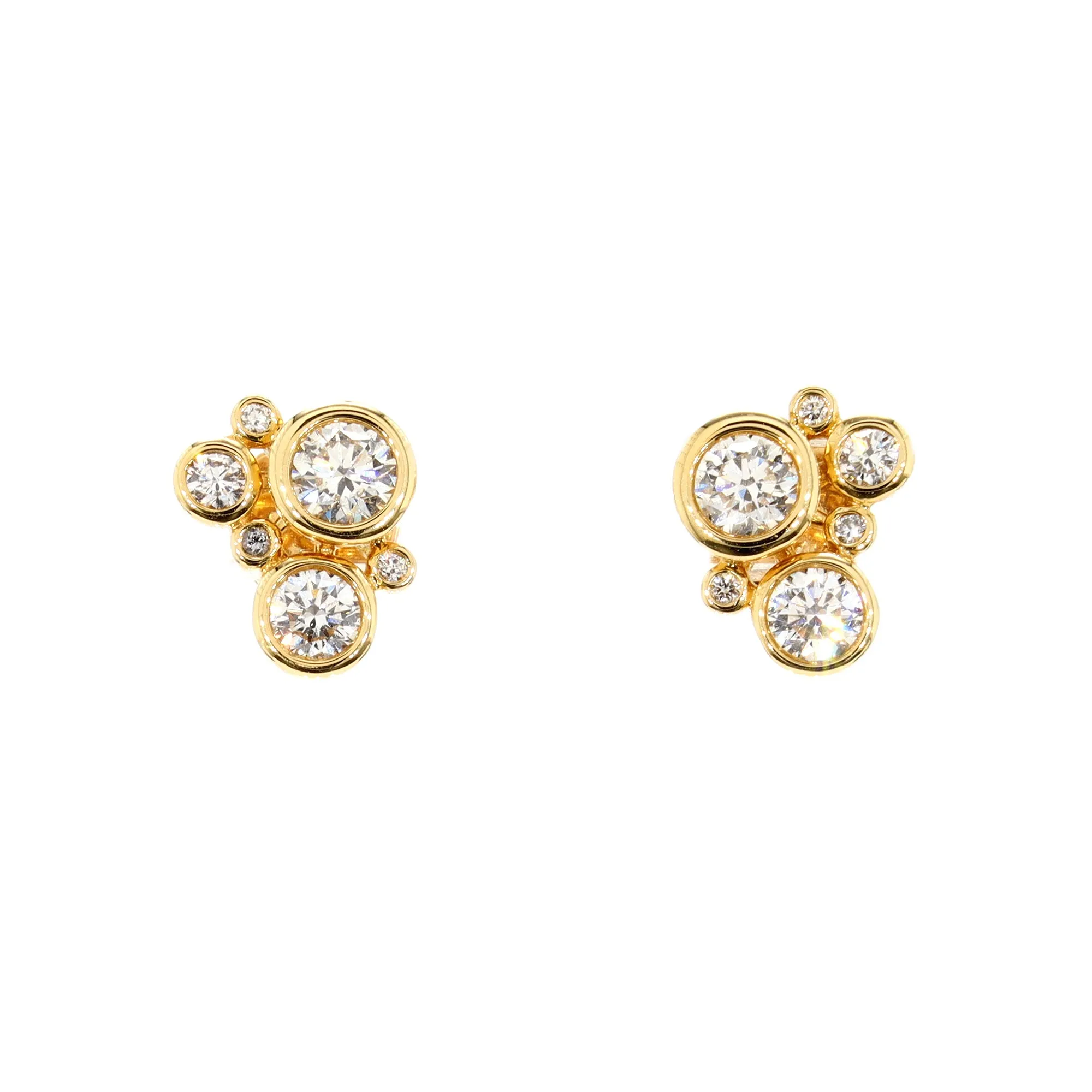 Diamond Cluster Bezel Studs