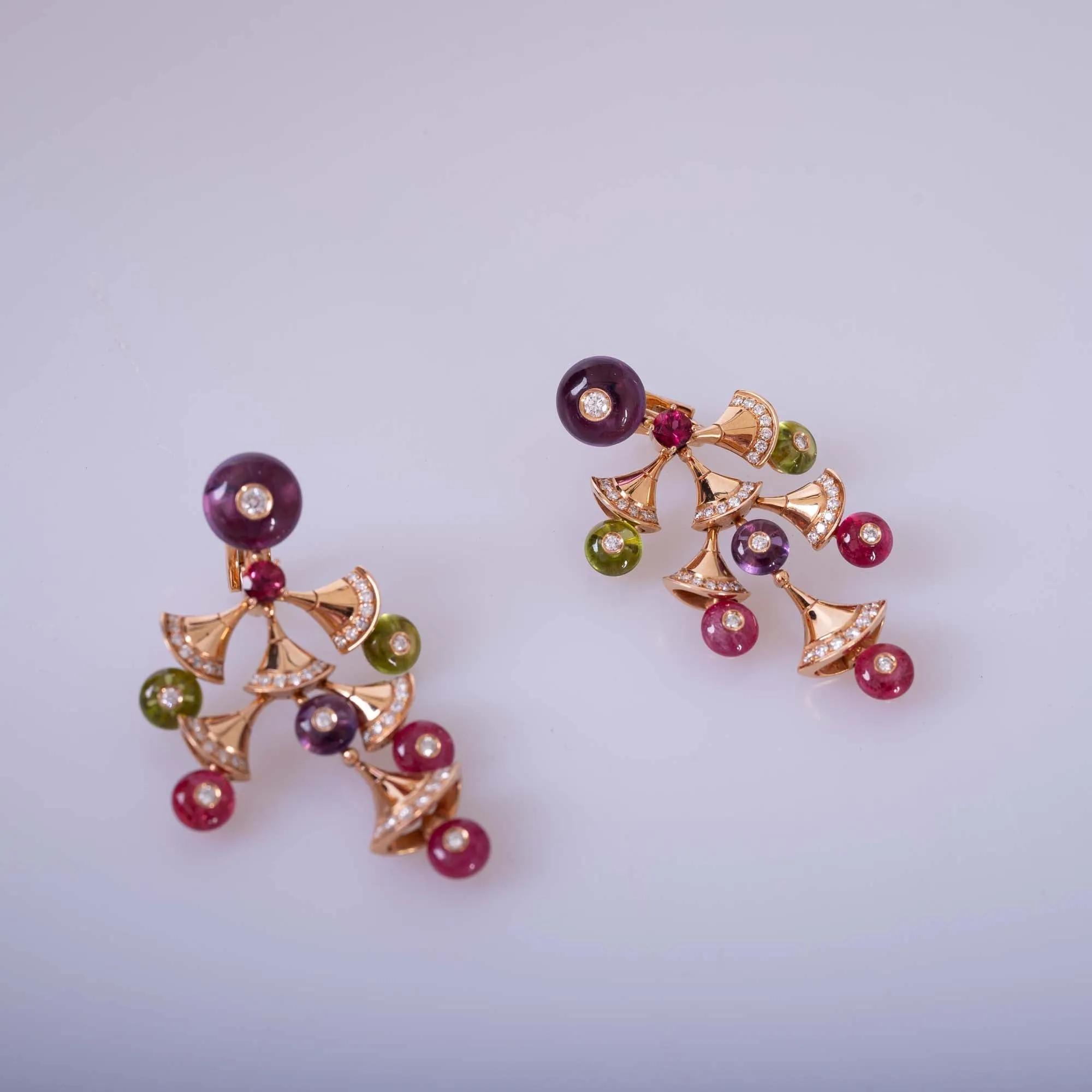 Estate Jewelry Bulgari Multi-Gem and Diamond Divas' Dream Earrings