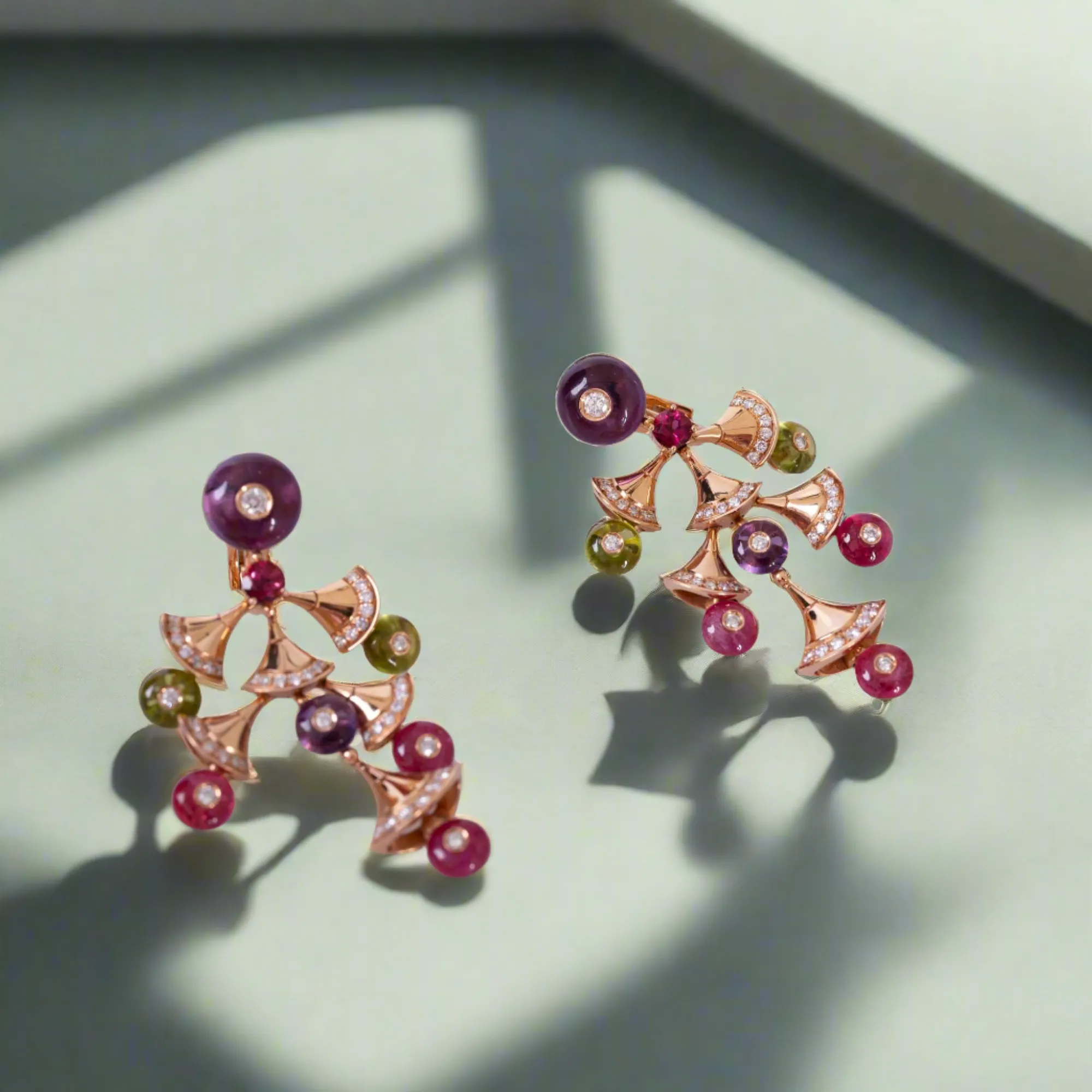Estate Jewelry Bulgari Multi-Gem and Diamond Divas' Dream Earrings