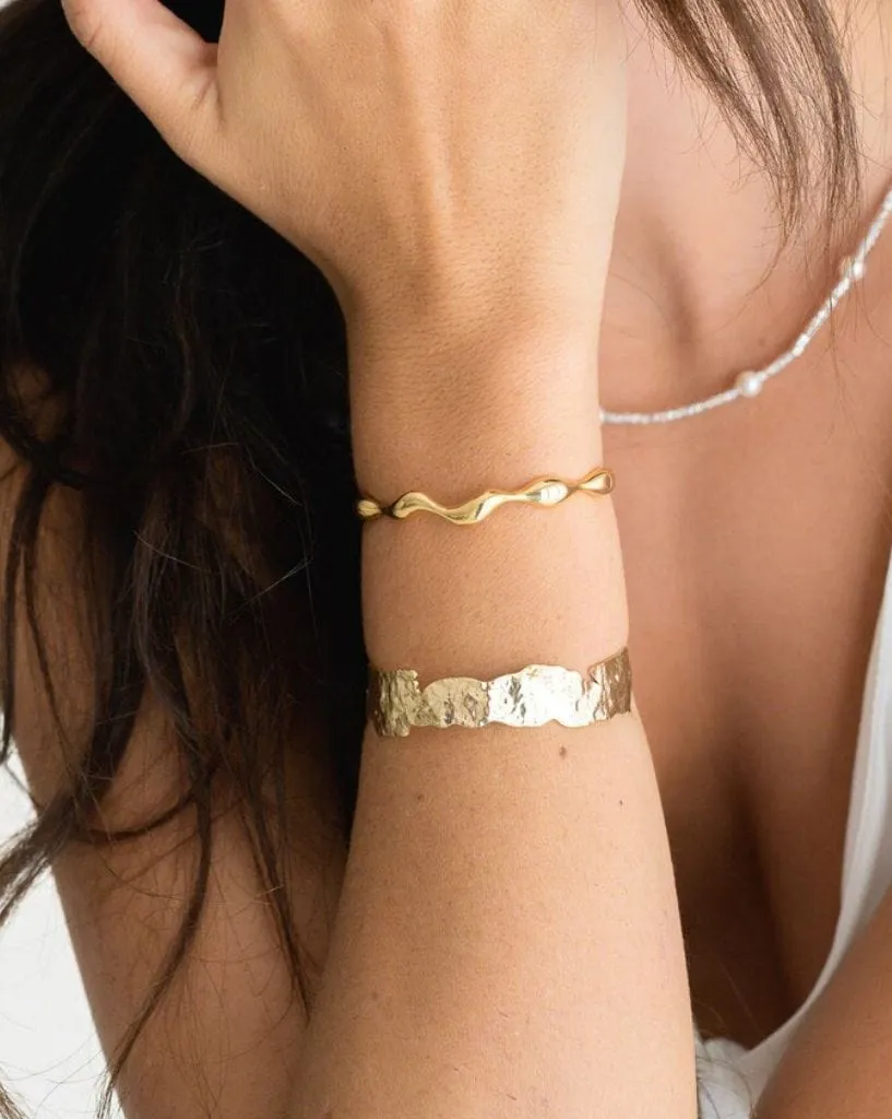 Gold Rivah Cuff Bracelet