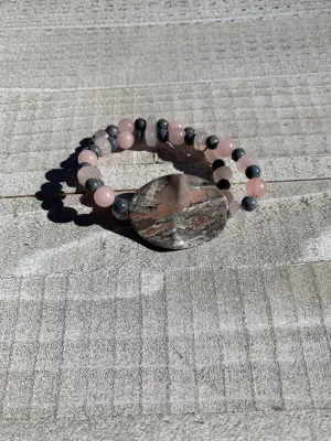 Grey and pink bracelet