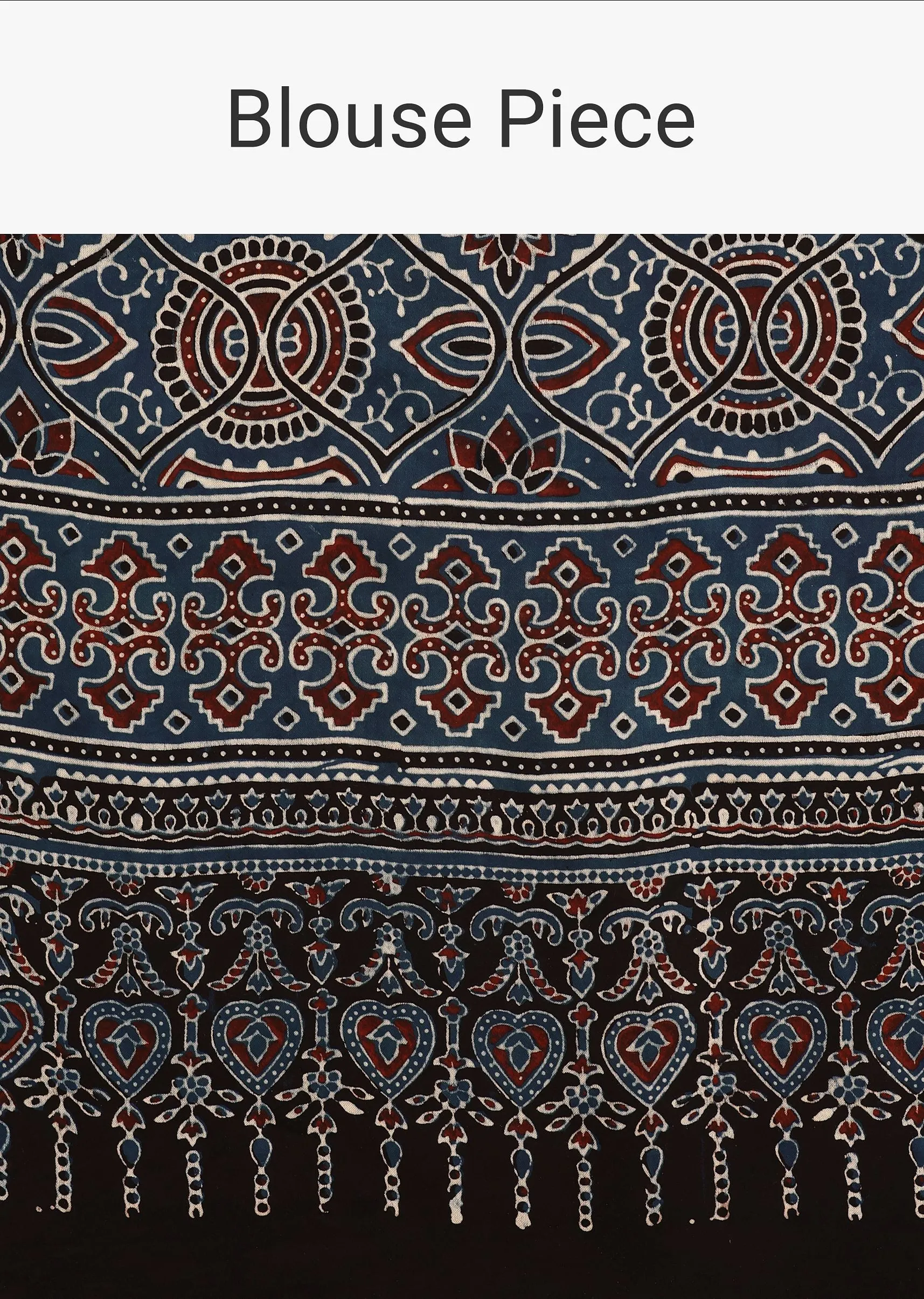 Indigo Satin Modal Saree With Handblock Prints