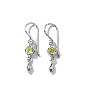 Mercy Earring, Peridot, Silver