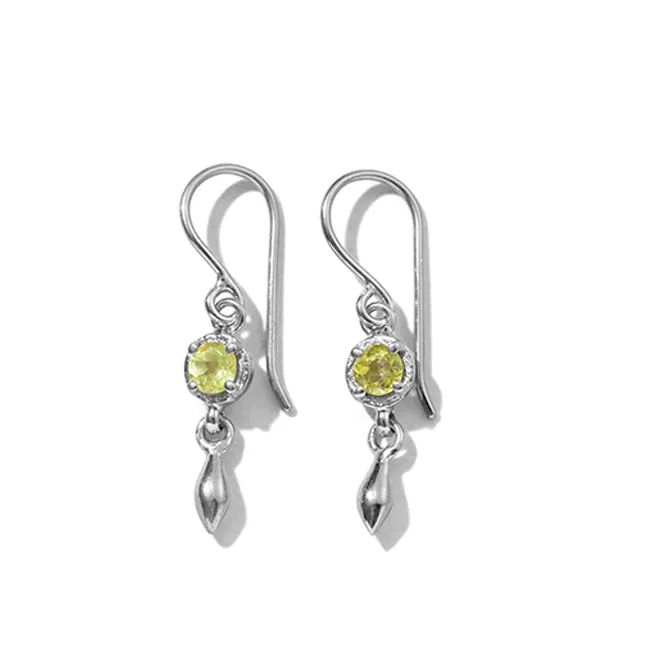 Mercy Earring, Peridot, Silver