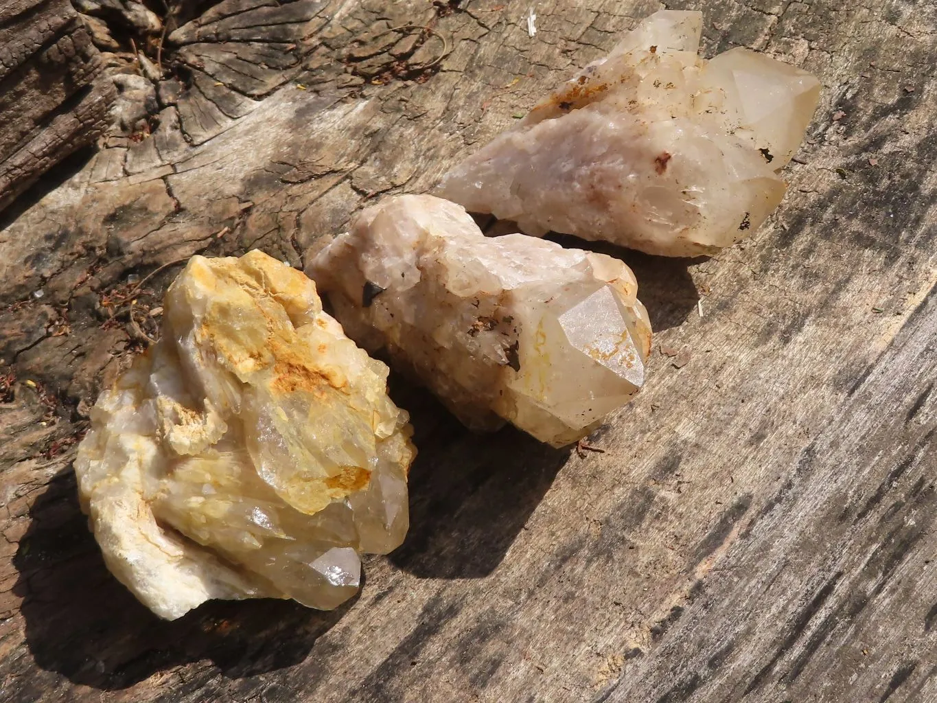 Natural Cascading White Phantom Quartz Clusters x 12 From Luena, Congo