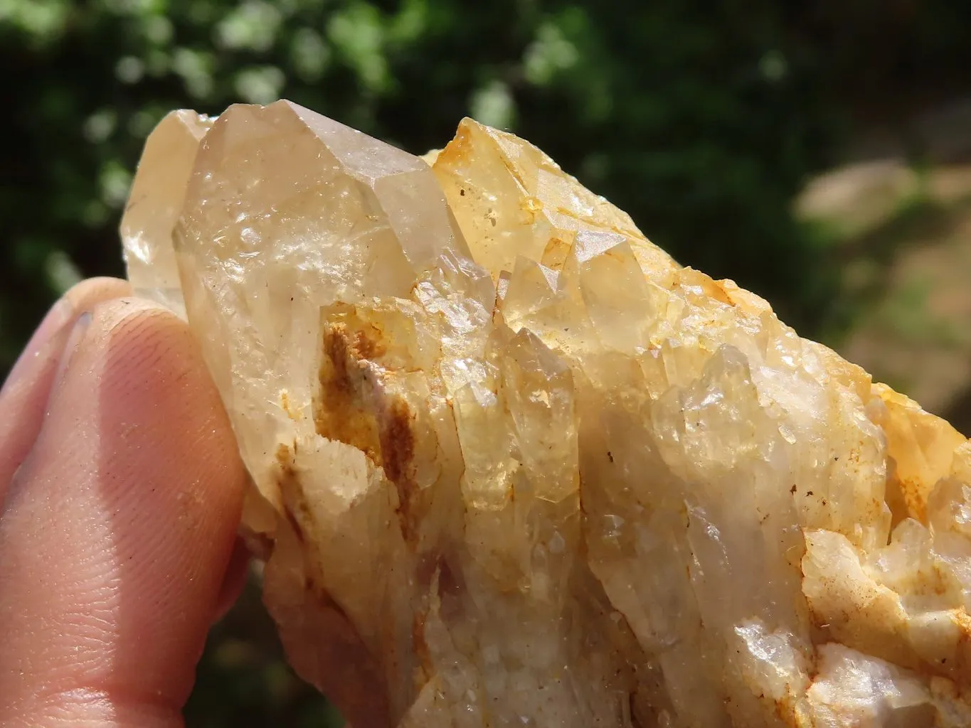 Natural Cascading White Phantom Quartz Clusters x 12 From Luena, Congo