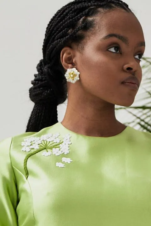 Peridot Flower Earrings