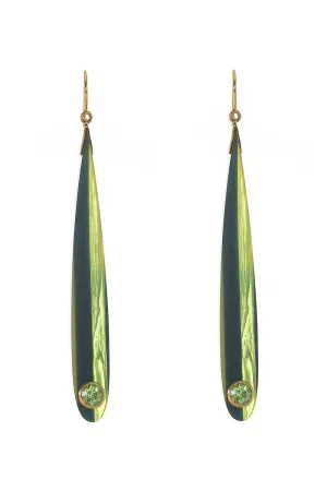 Peridot Green Blue Bakelite Earrings