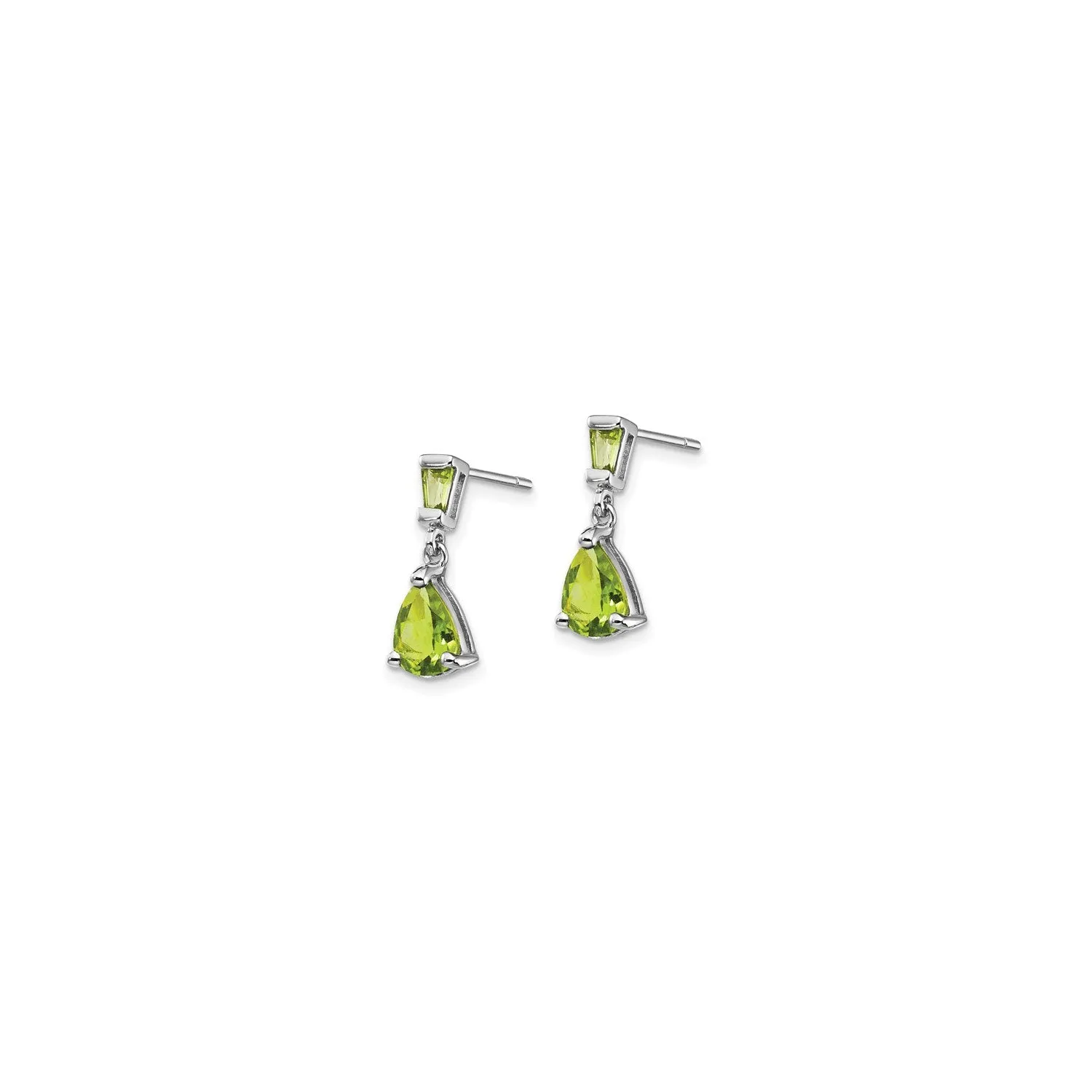 Peridot Teardrop Dangle Earrings (14K)