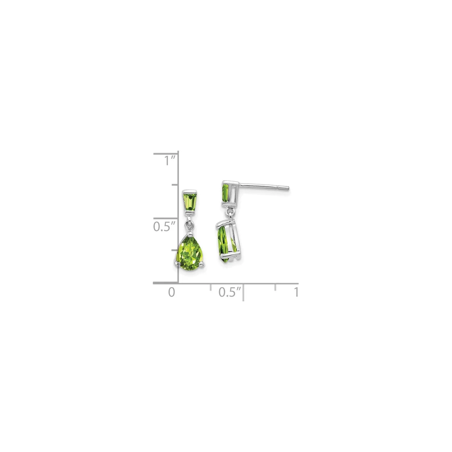 Peridot Teardrop Dangle Earrings (14K)