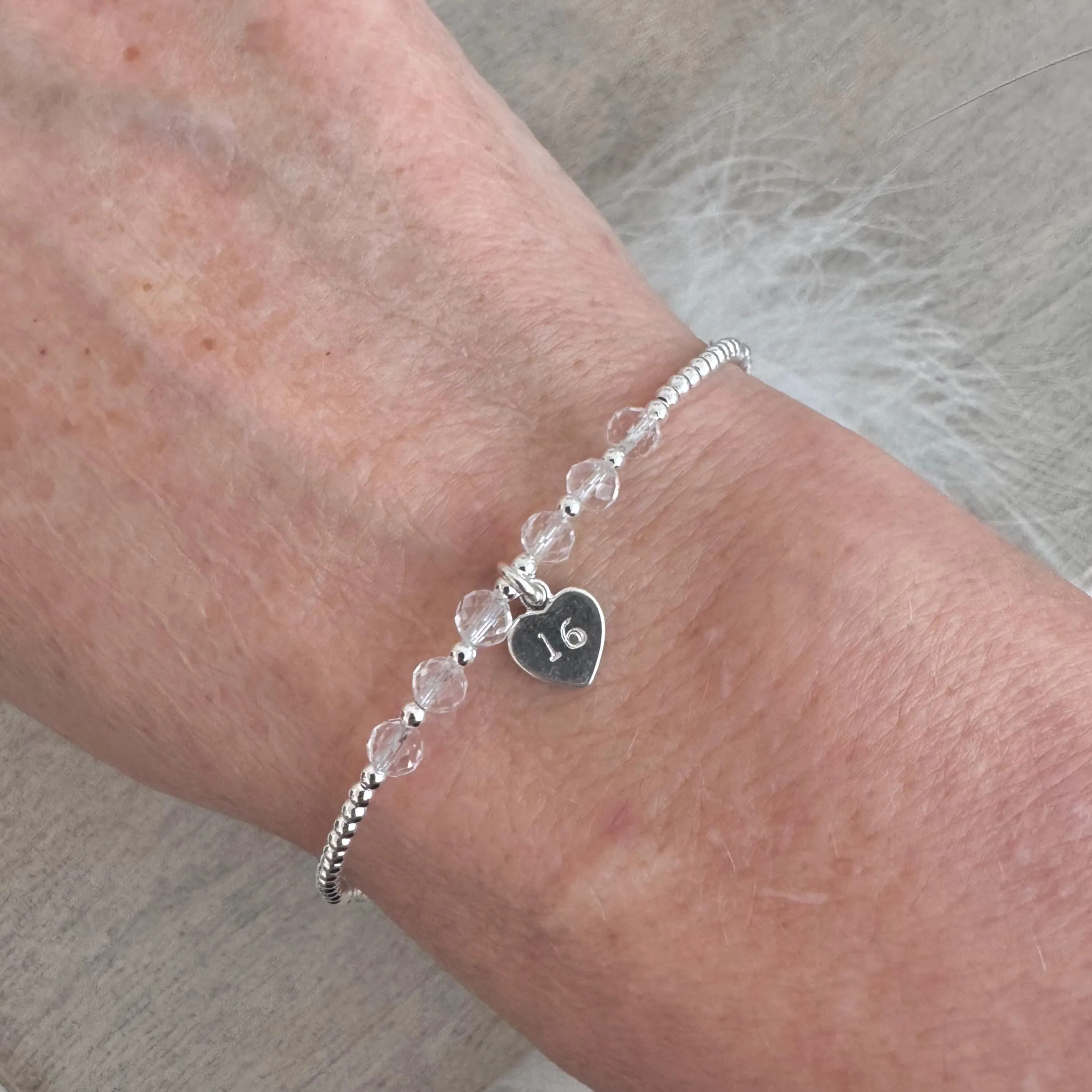 Quartz Bracelet for Milestone Birthday, April Birthstone Jewellery in Sterling Silver