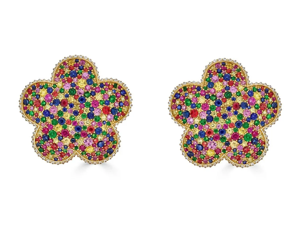 Rainbow Flower Earrings