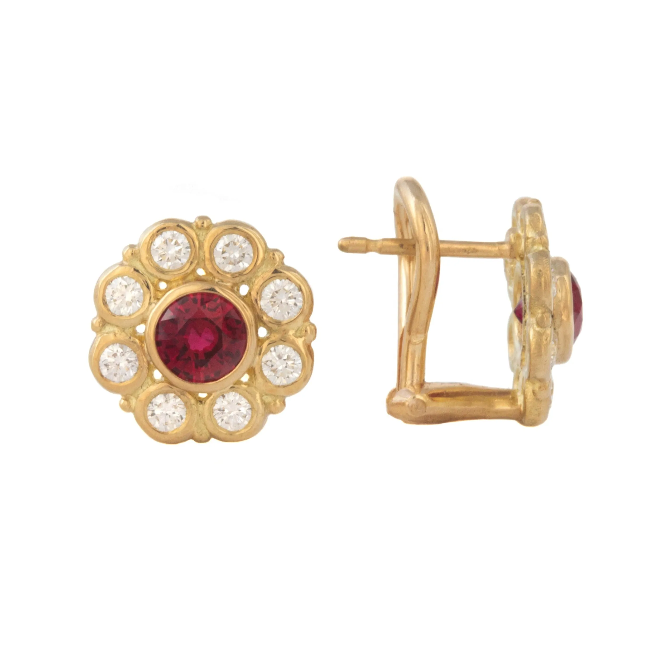 Ruby & Diamond Studs