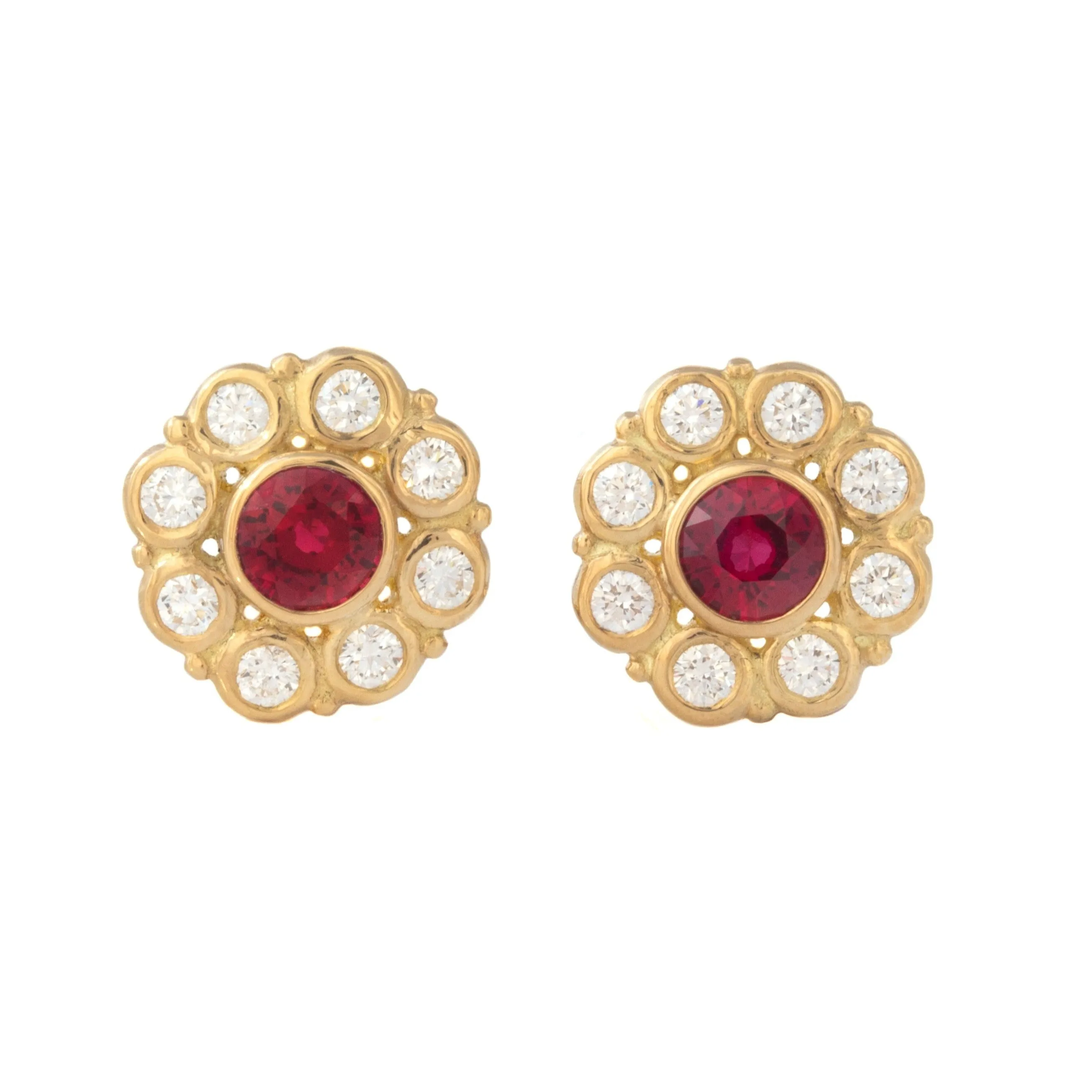 Ruby & Diamond Studs