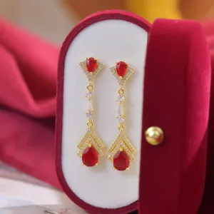 Ruby Baroque Drop Earrings - Marisa