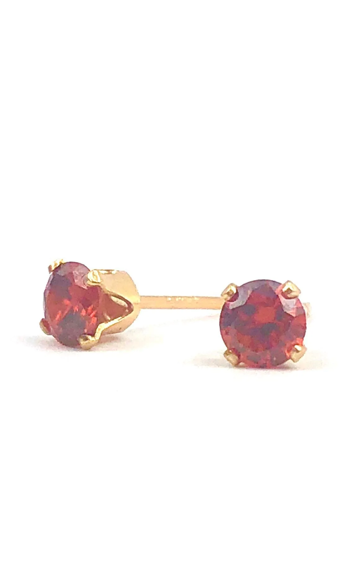 Ruby cubic zirconia, 14KGF stud earrings, 14K gold filled ,SKU# 4011240M7