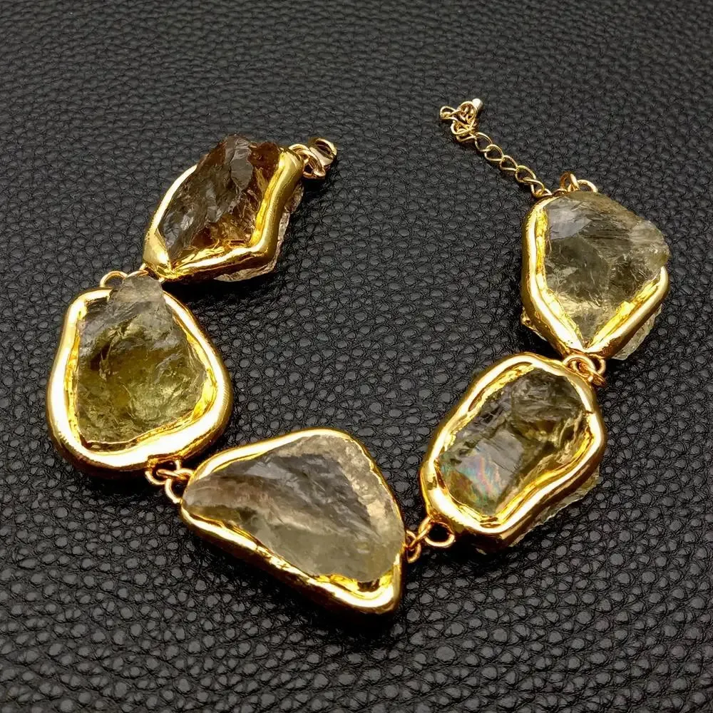 TEEK - Natural Lemon Quartz Brushed Bracelet