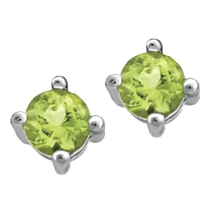 White Gold Peridot Stud Earrings