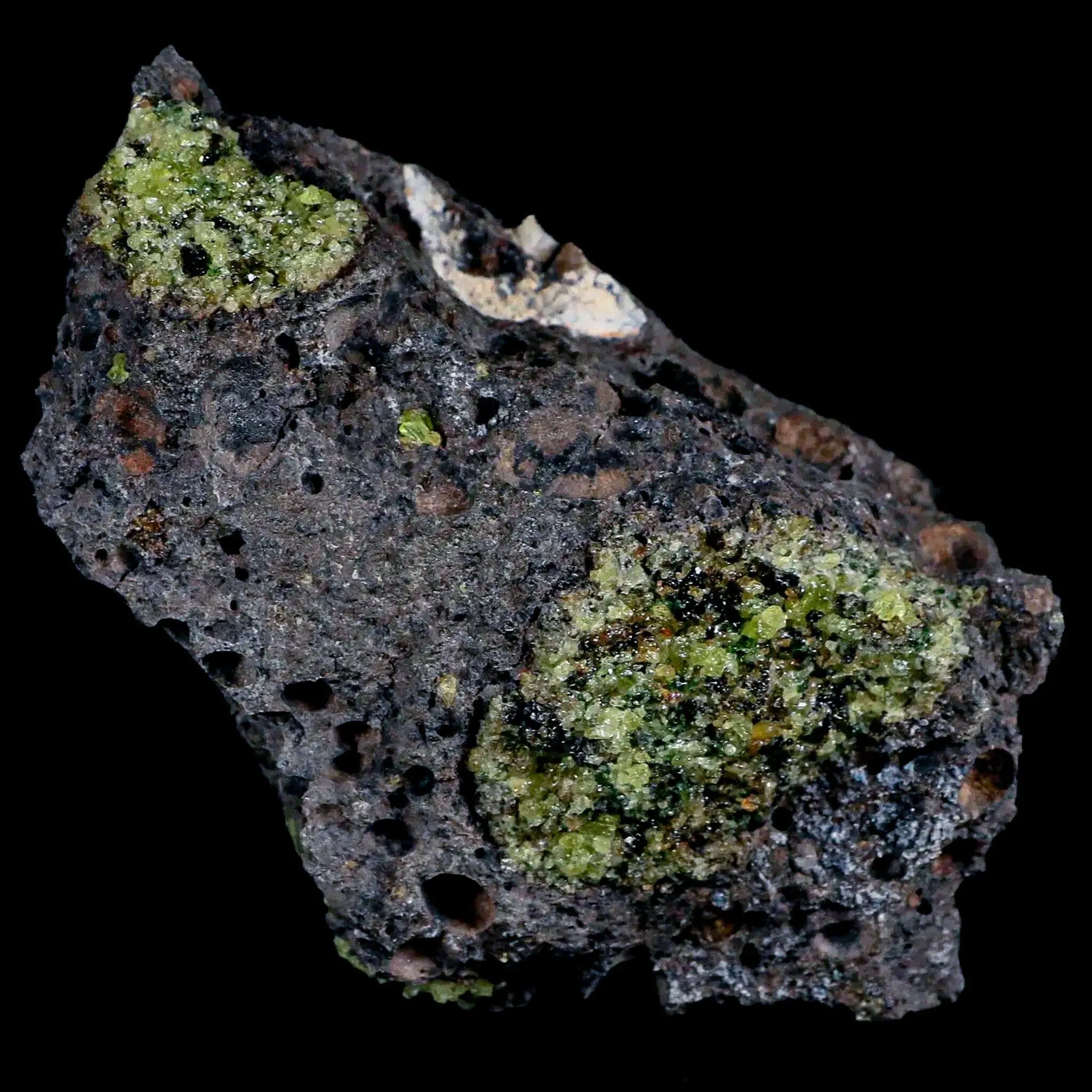 XL 4.3" Emerald Peridot Crystals, Chrome Diopside And Spinel On Volcanic Rock Gila, AZ
